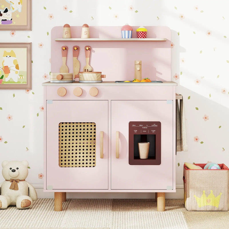 Wooden Pretend Kitchen Playset with Realistic Ice Maker by DirectDeals