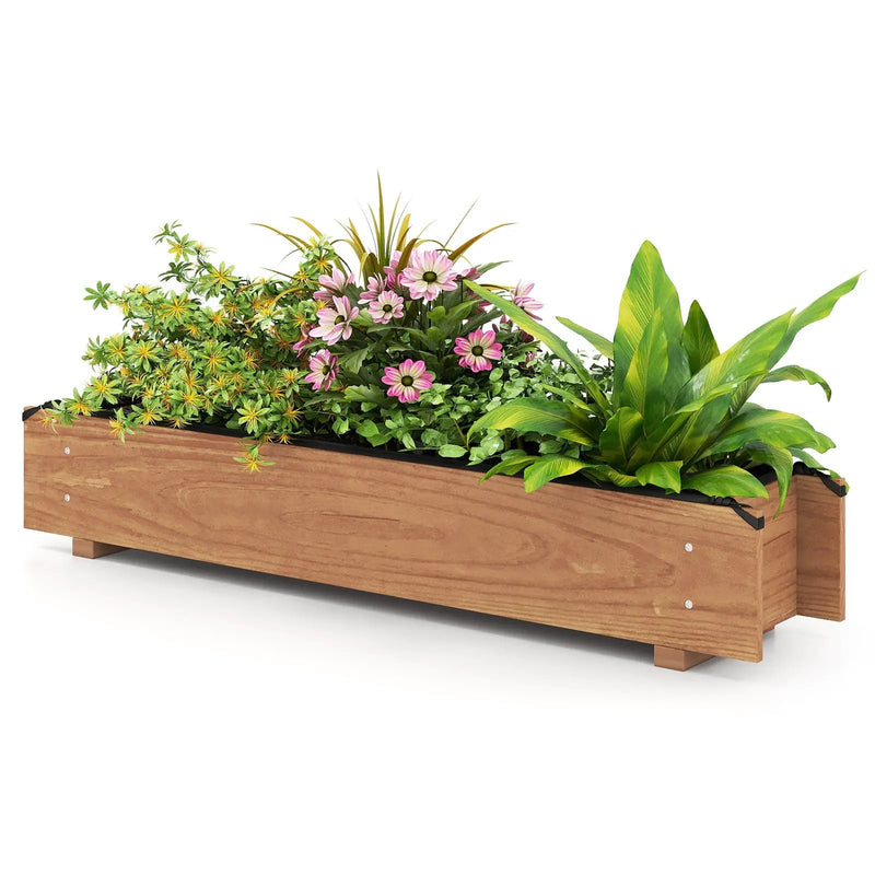 Wooden Raised Garden Bed with Drainage Holes for Vegetable Flower Herb Succulent by DirectDeals