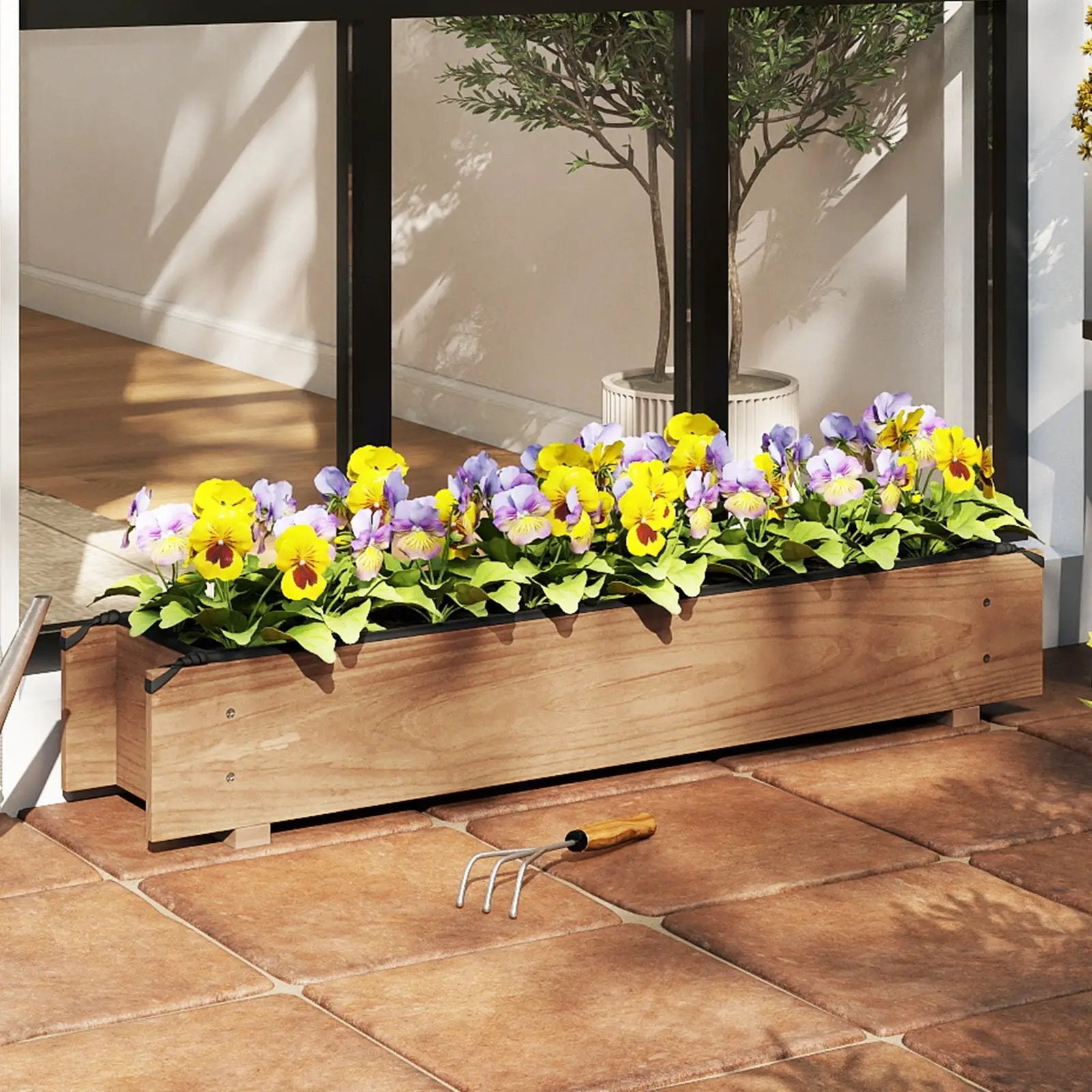 Wooden Raised Garden Bed with Drainage Holes for Vegetable Flower Herb Succulent by DirectDeals