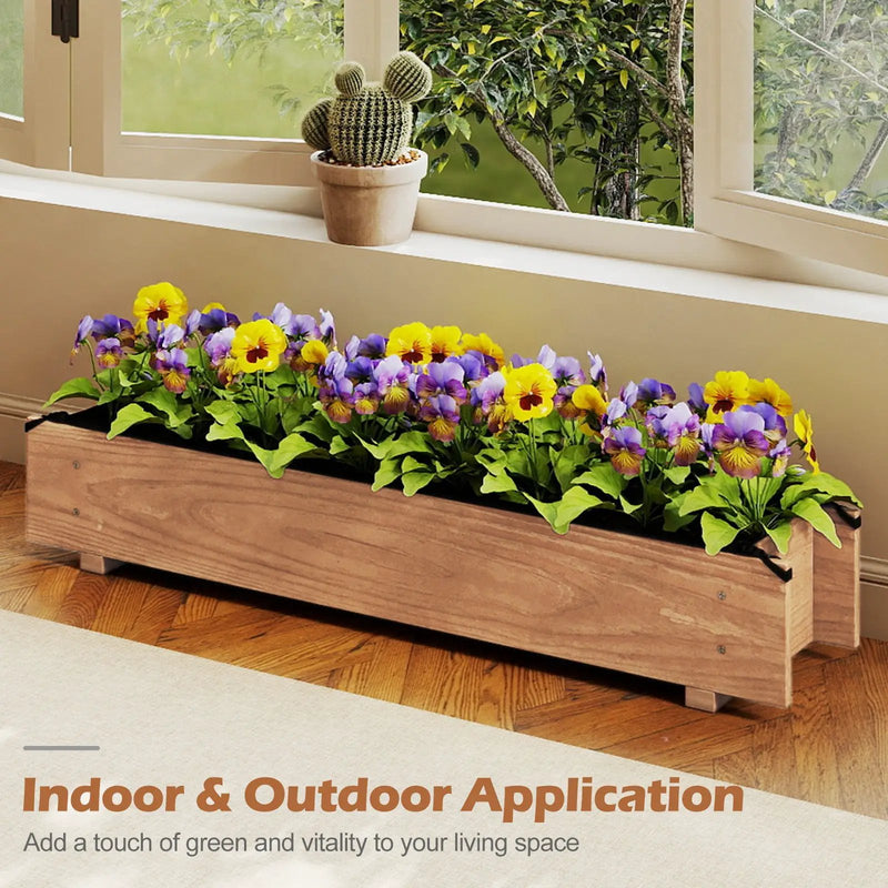 Wooden Raised Garden Bed with Drainage Holes for Vegetable Flower Herb Succulent by DirectDeals