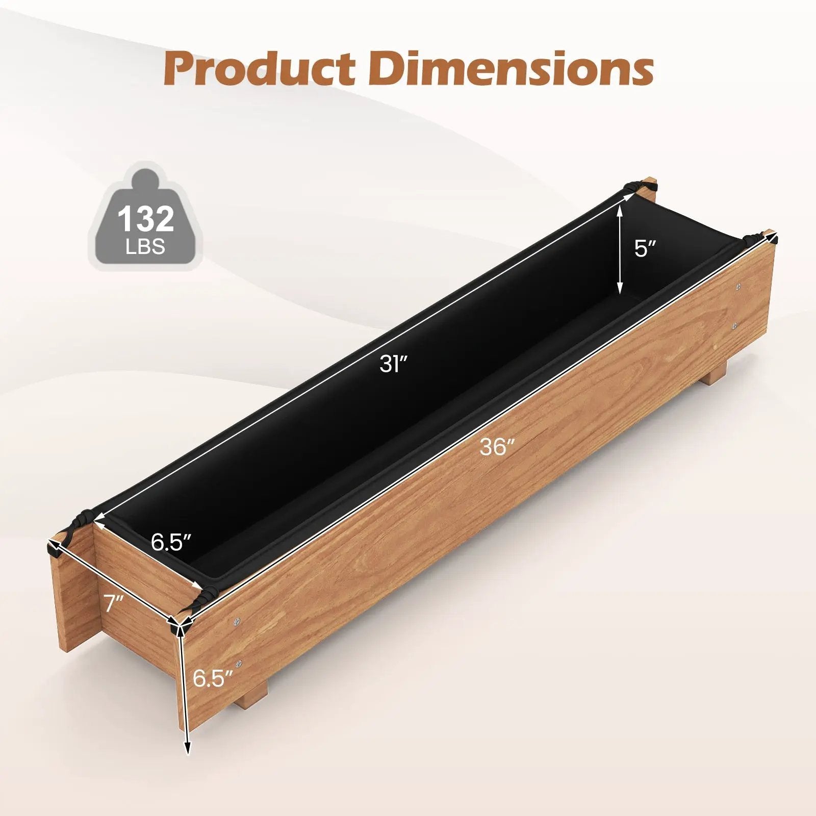 Wooden Raised Garden Bed with Drainage Holes for Vegetable Flower Herb Succulent by DirectDeals