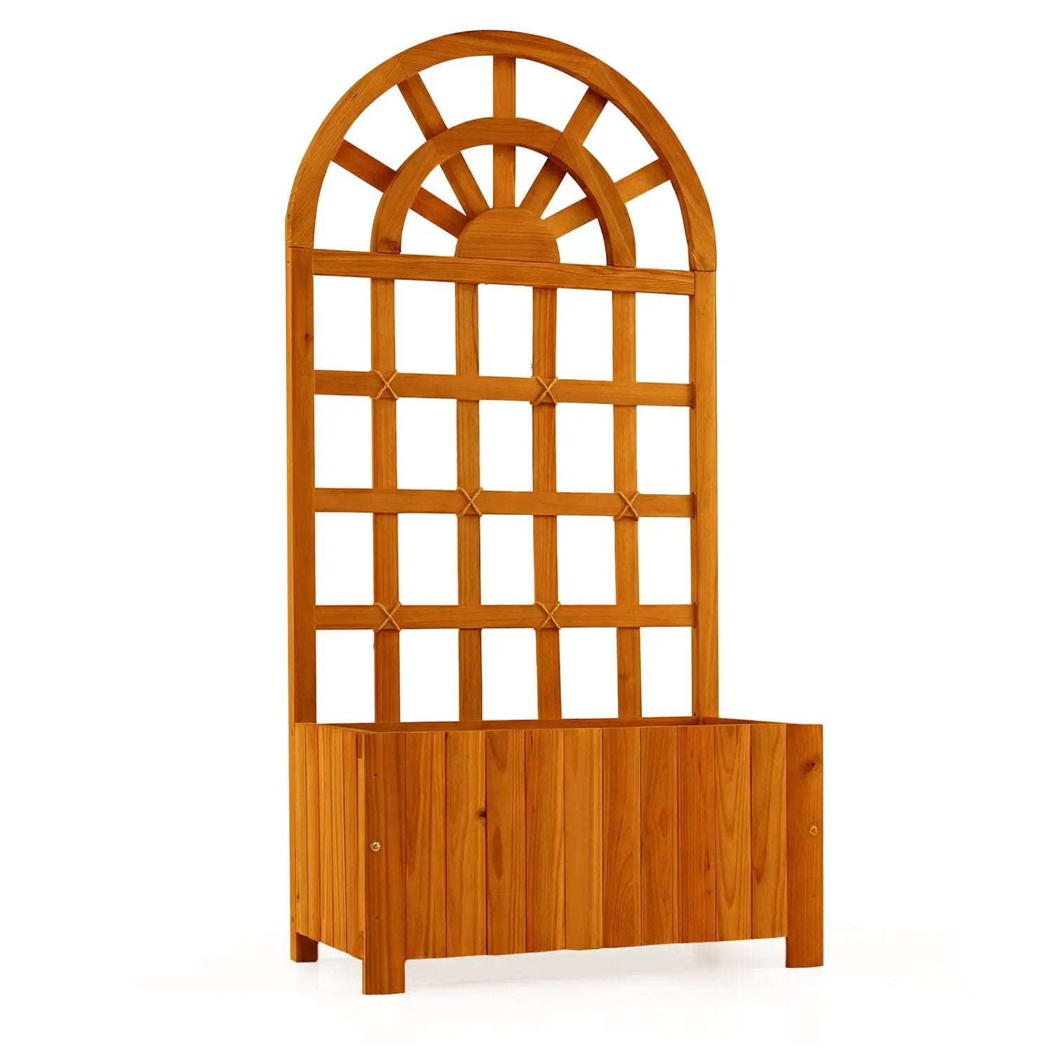 Wooden Raised Garden Bed with Trellis 48 Inch Outdoor Screen by DirectDeals