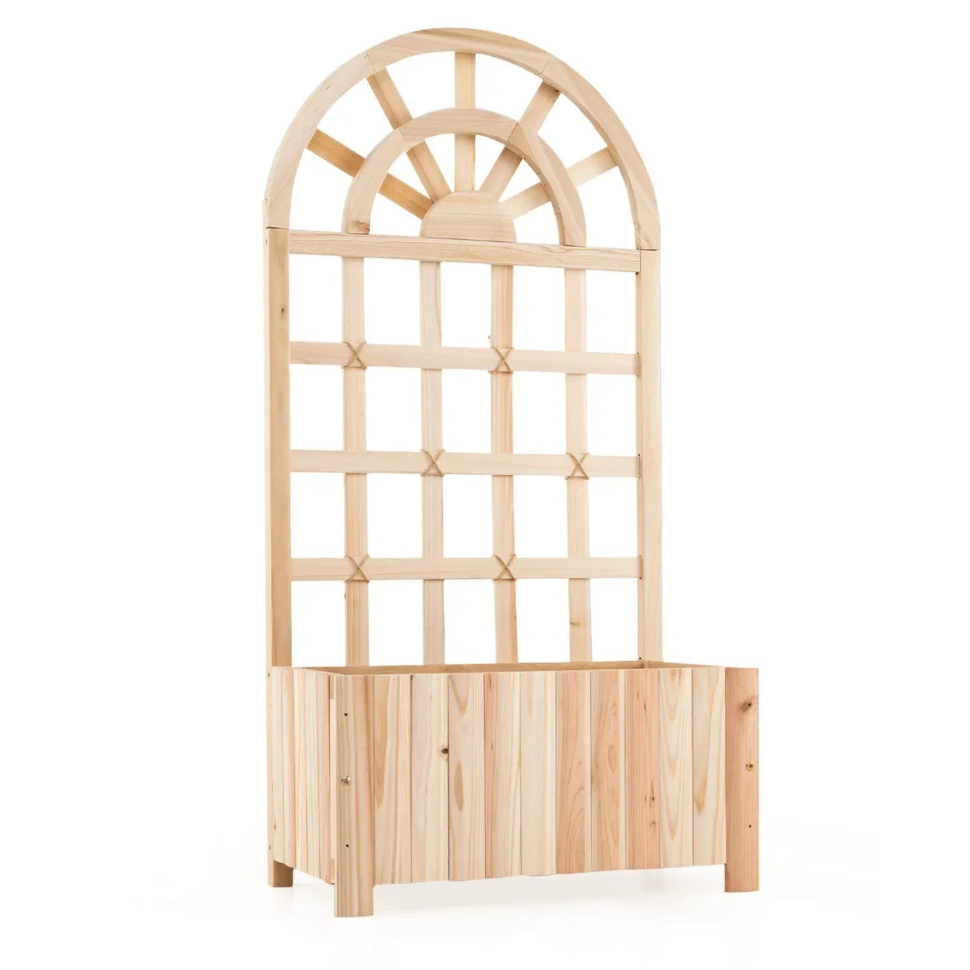 Wooden Raised Garden Bed with Trellis 48 Inch Outdoor Screen by DirectDeals