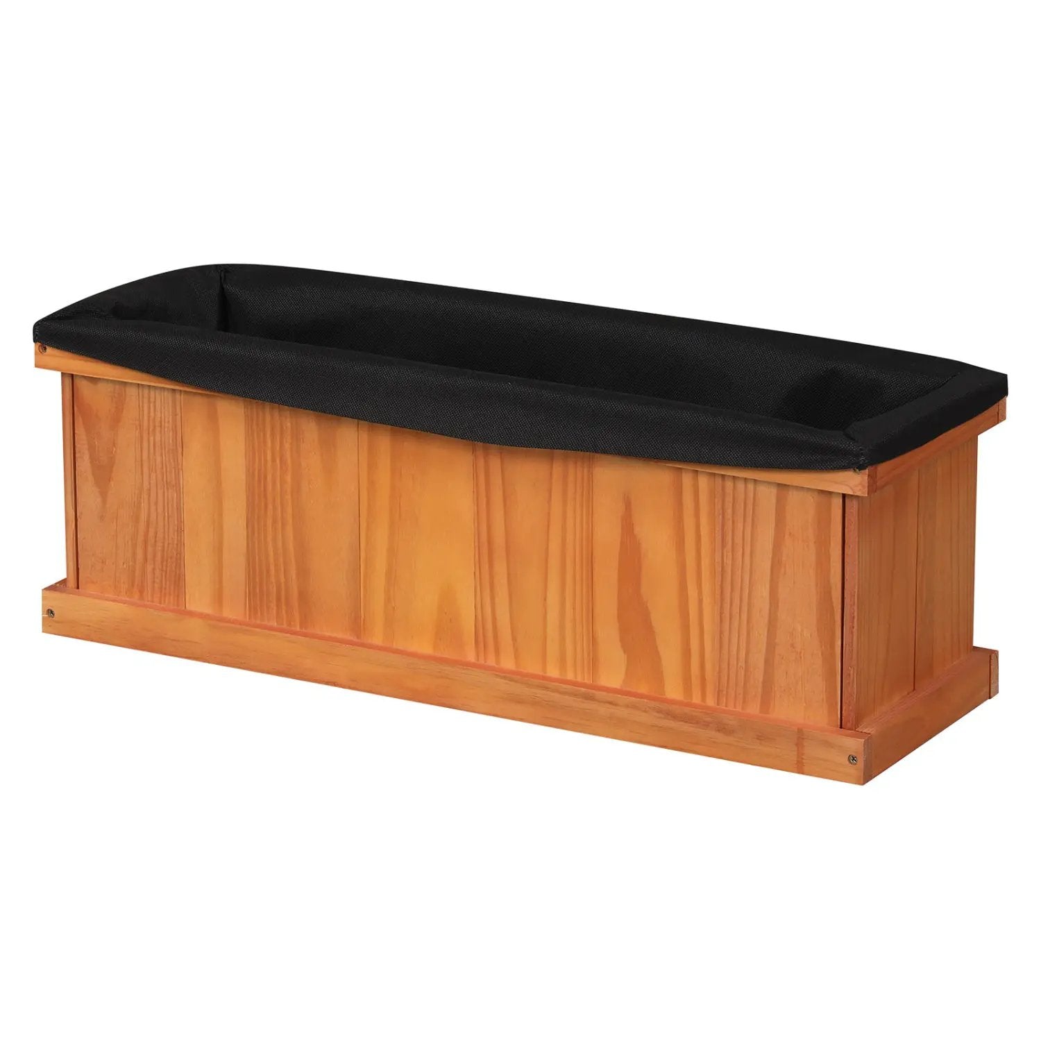 Wooden Raised Garden Bed with Drainage Holes and Liner Solid Fir Wood Planter Box by DirectDeals