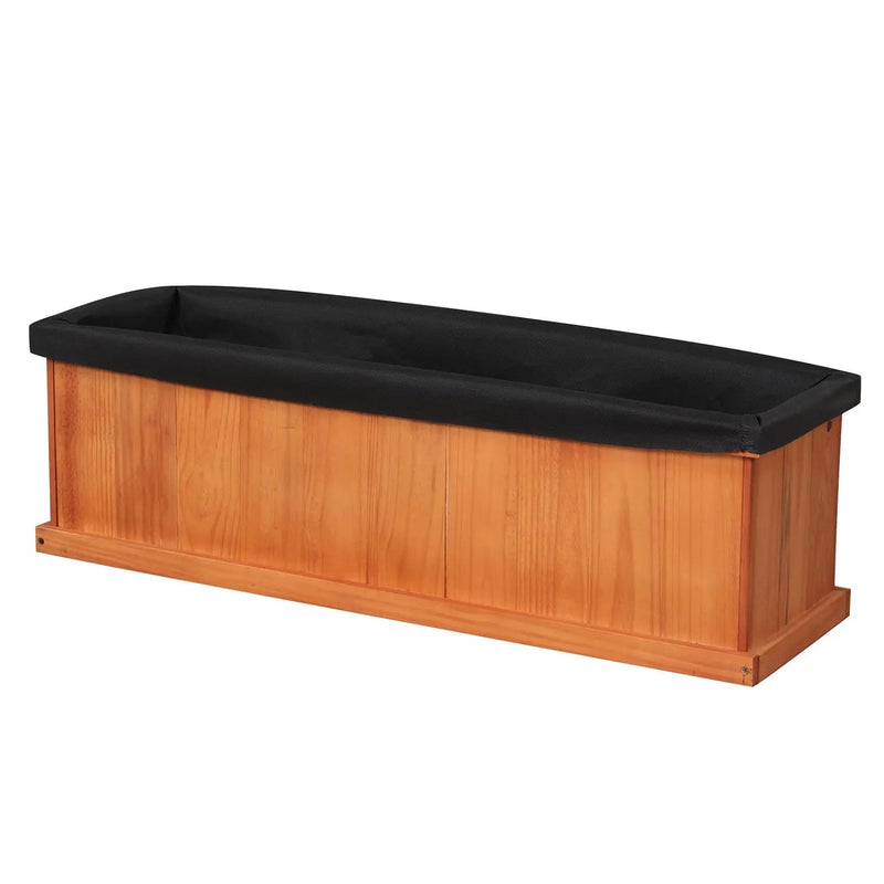 Wooden Raised Garden Bed with Drainage Holes and Liner Solid Fir Wood Planter Box by DirectDeals