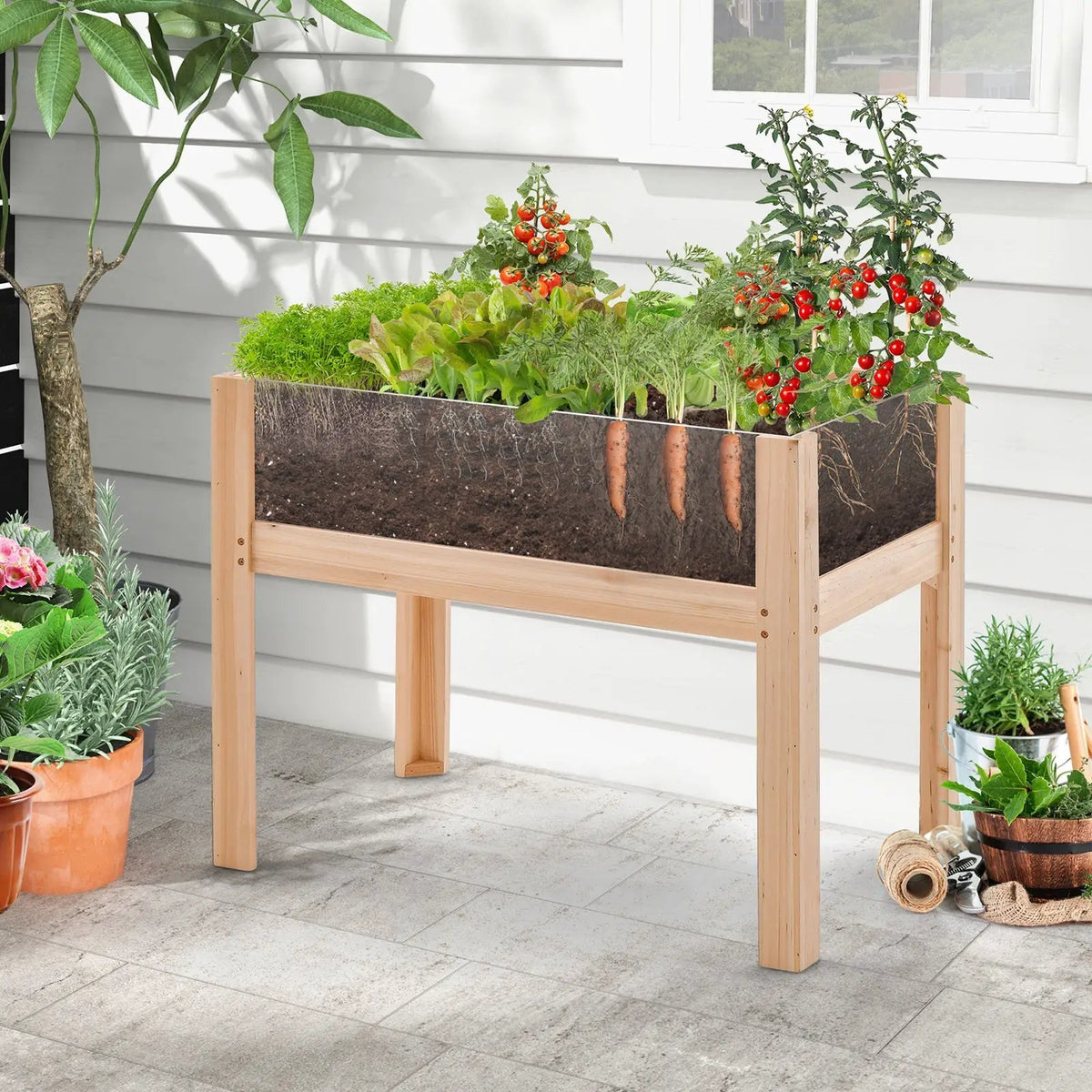 30/47 Inch Wooden Raised Garden Bed by DirectDeals