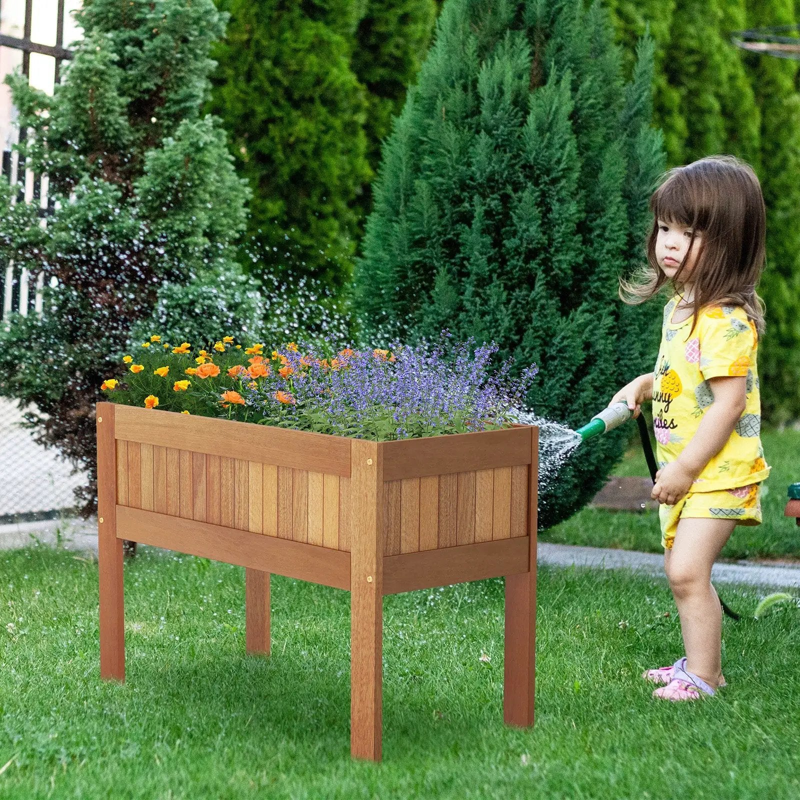 Wooden Raised Garden Bed Solid Wood Elevated Planter Box with Legs by DirectDeals