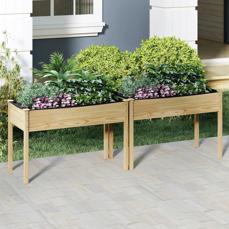 Wooden Raised Vegetable Garden Bed Elevated Grow Vegetable Planter by DirectDeals
