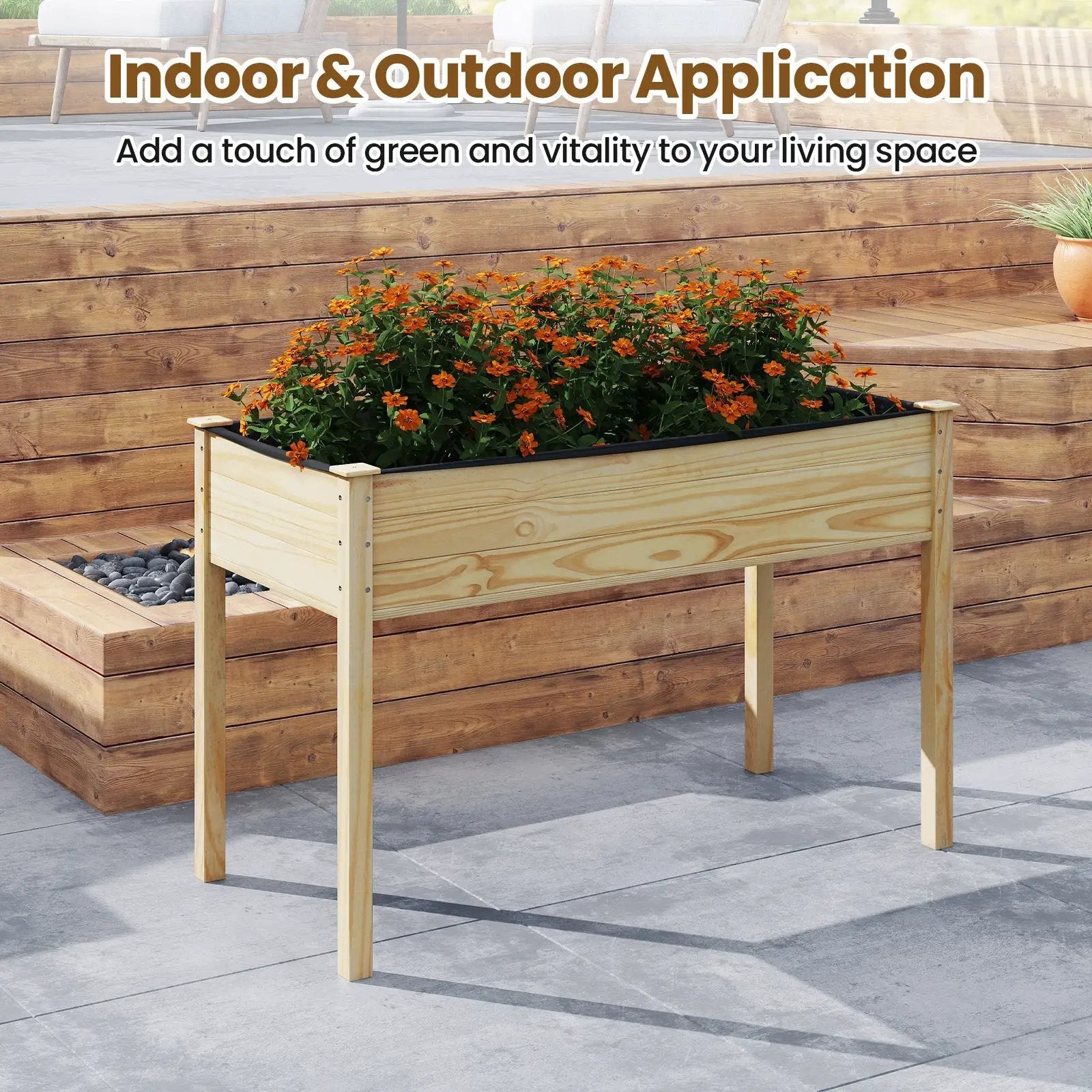 Wooden Raised Vegetable Garden Bed Elevated Grow Vegetable Planter by DirectDeals