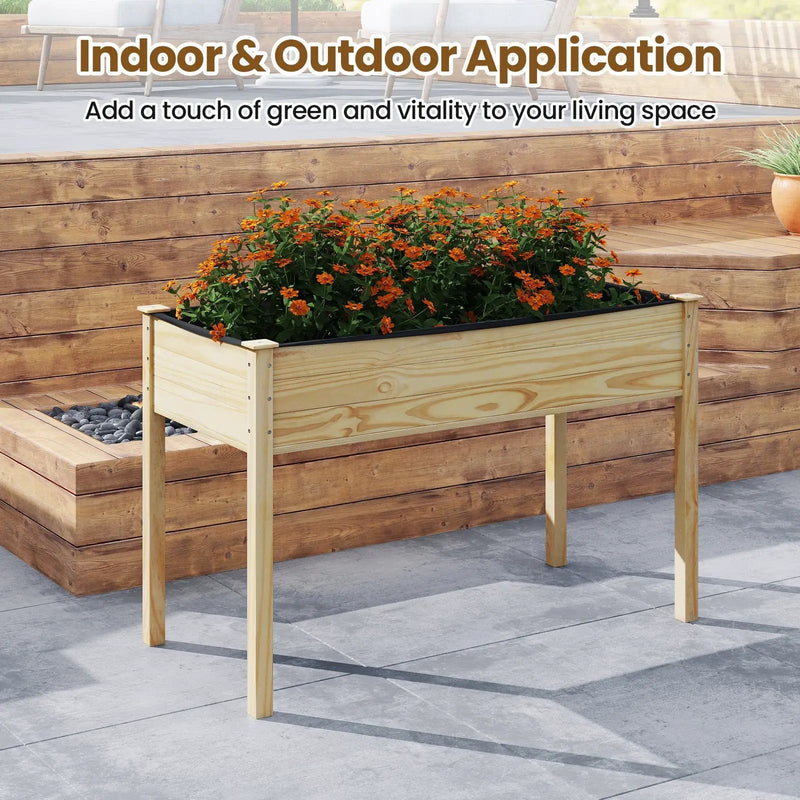 Wooden Raised Vegetable Garden Bed Elevated Grow Vegetable Planter by DirectDeals