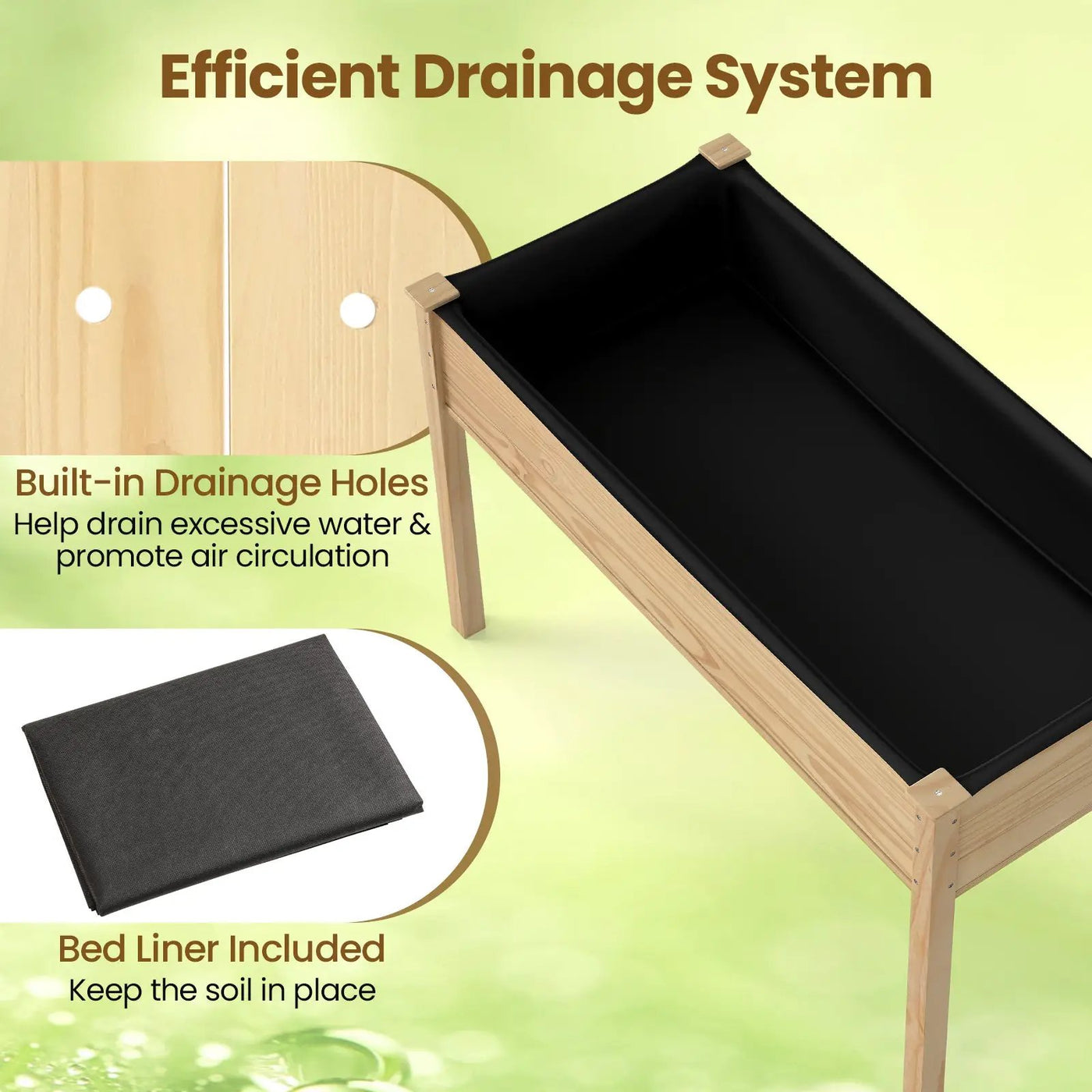 Wooden Raised Vegetable Garden Bed Elevated Grow Vegetable Planter by DirectDeals