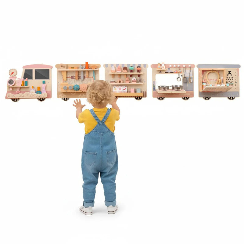 Wooden Sensory Wall Panel with Vanity and Tool Box by DirectDeals