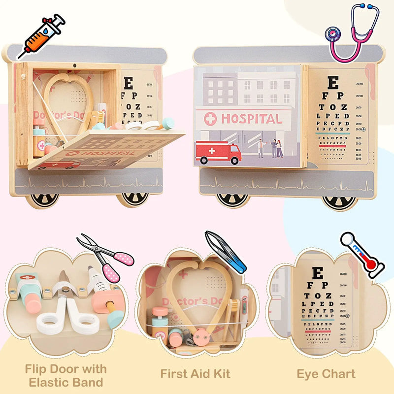 Wooden Sensory Wall Panel with Vanity and Tool Box by DirectDeals
