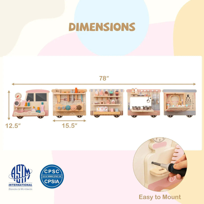 Wooden Sensory Wall Panel with Vanity and Tool Box by DirectDeals