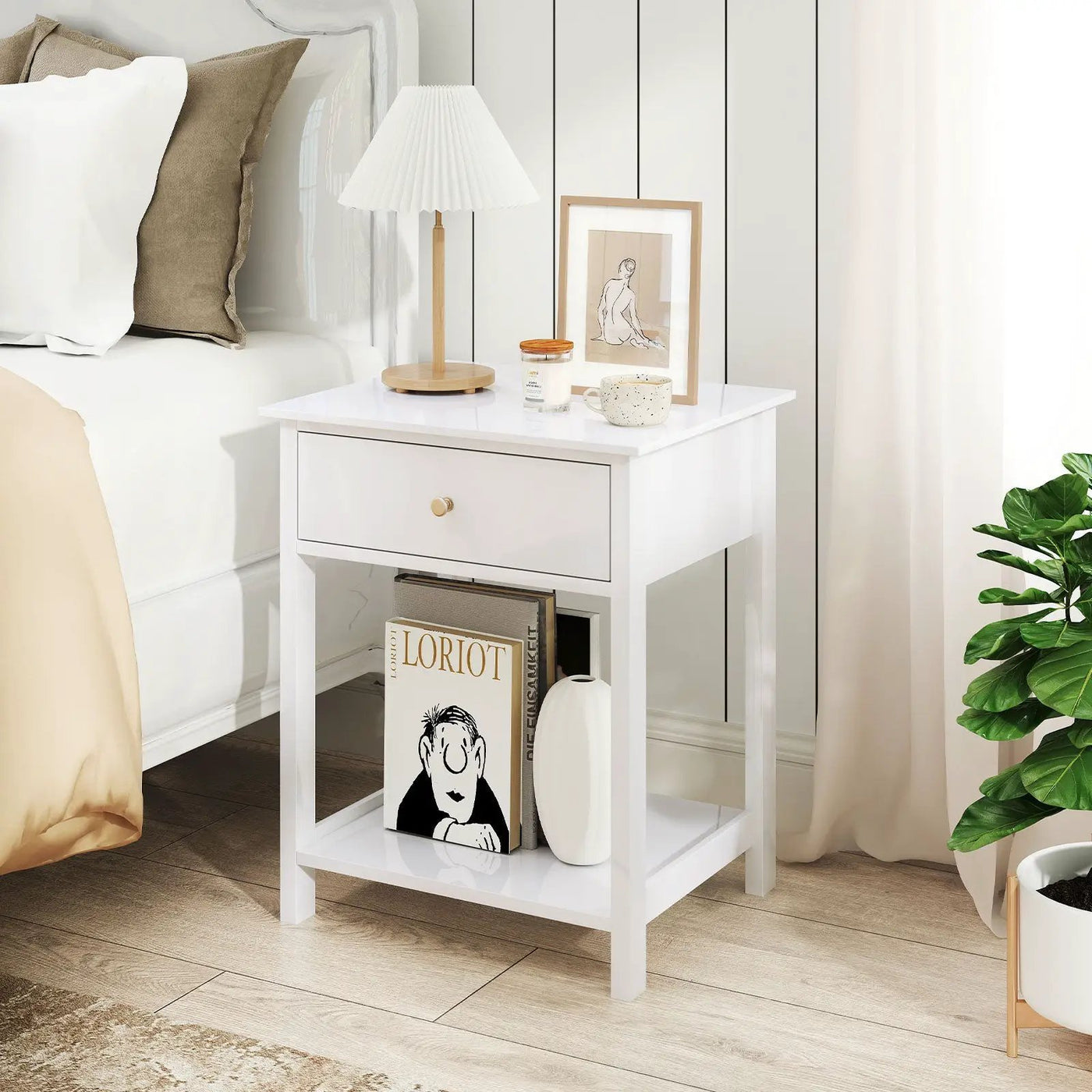 Wooden Storage Shelf with Drawer for Bedroom and Living Room by DirectDeals