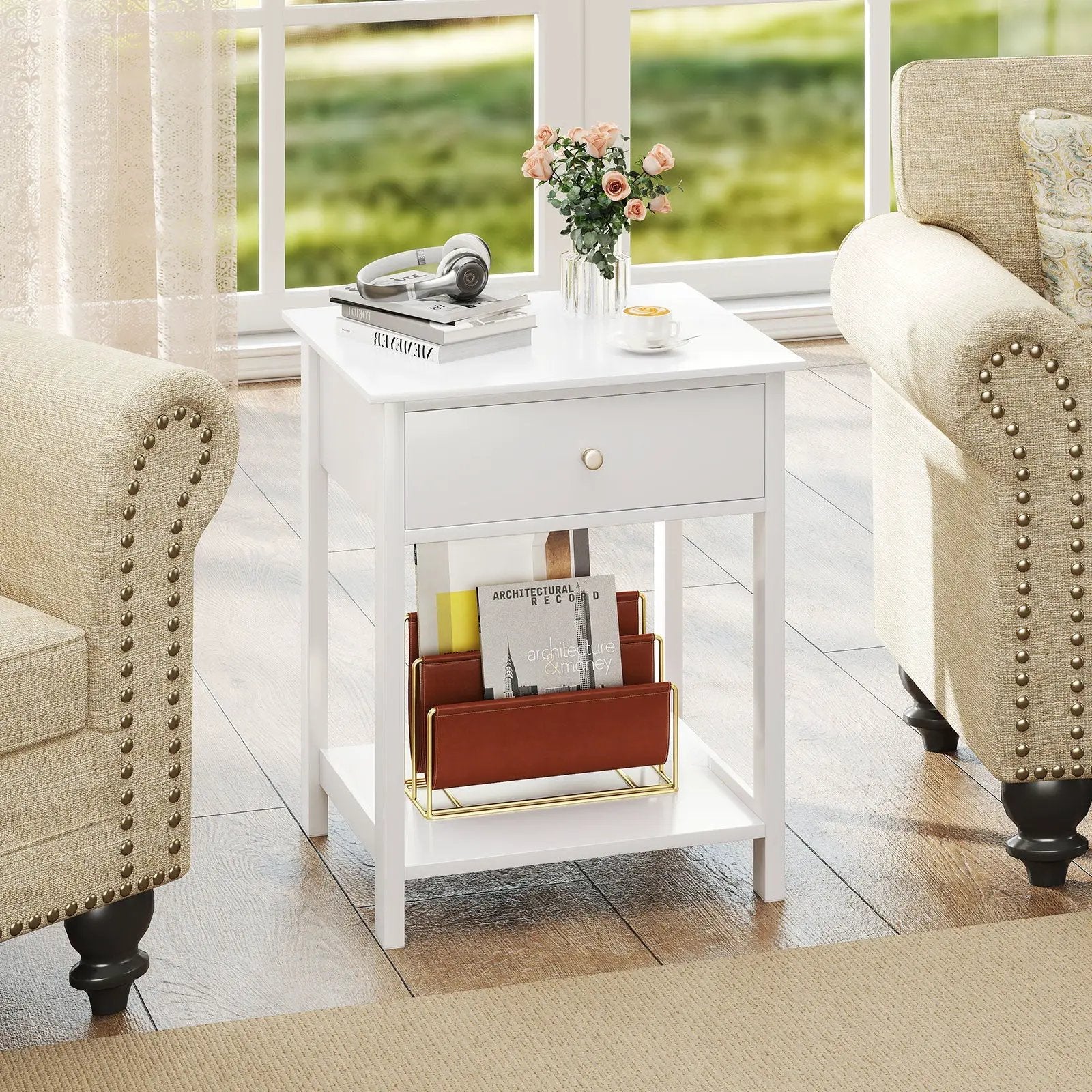 Wooden Storage Shelf with Drawer for Bedroom and Living Room by DirectDeals