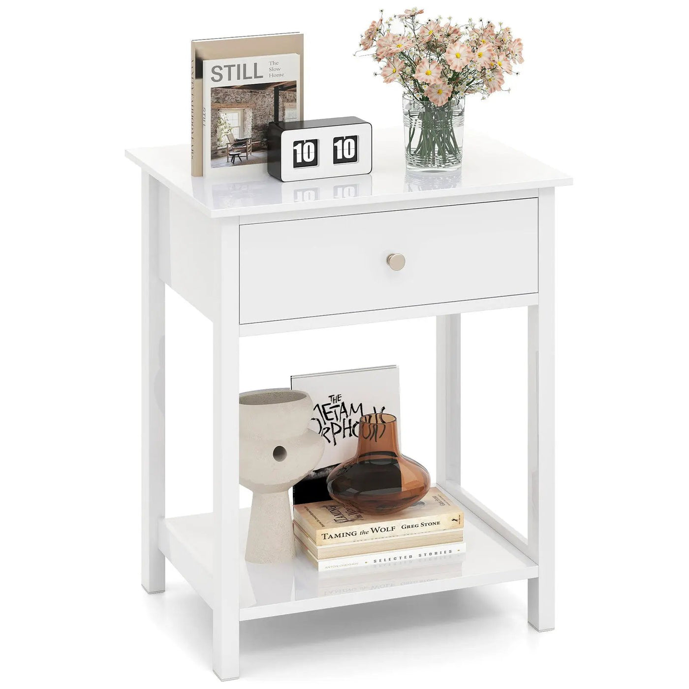 Wooden Storage Shelf with Drawer for Bedroom and Living Room by DirectDeals