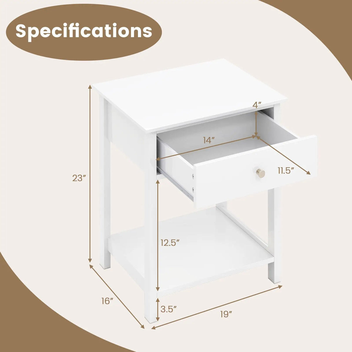 Wooden Storage Shelf with Drawer for Bedroom and Living Room by DirectDeals