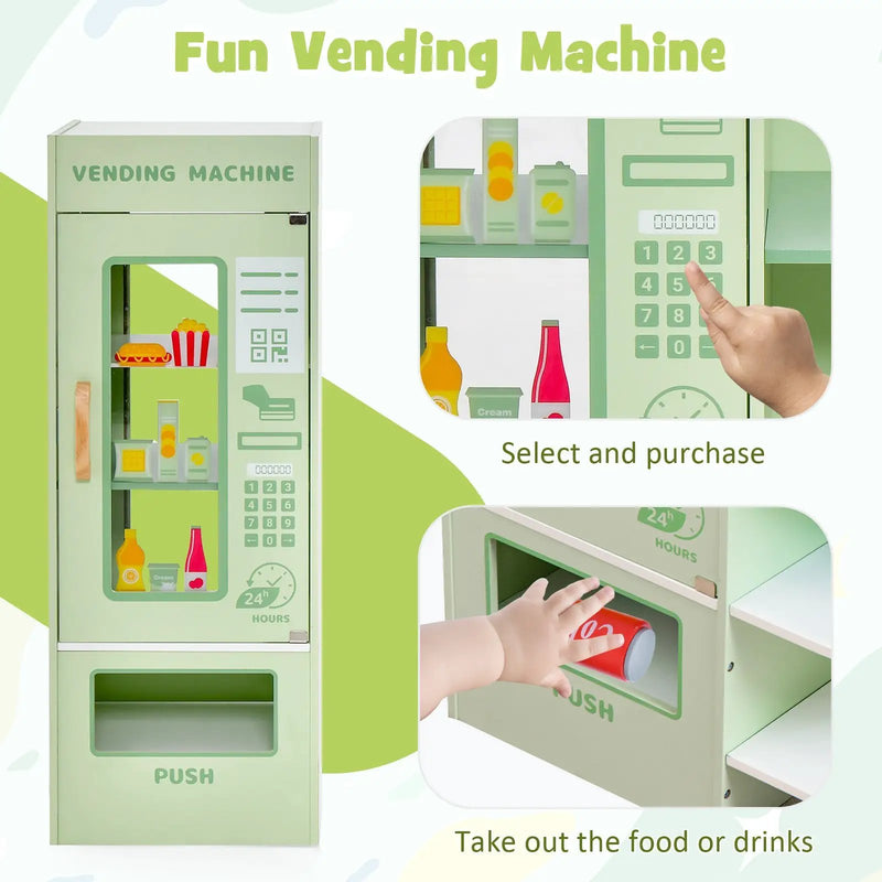 Kids Wooden Supermarket Play Toy Set with Checkout Counter by DirectDeals