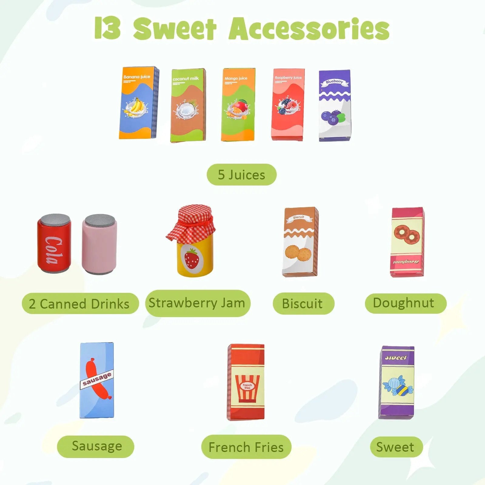 Kids Wooden Supermarket Play Toy Set with Checkout Counter by DirectDeals