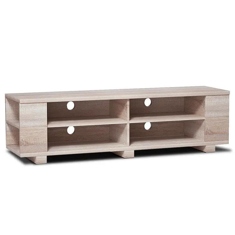 59 Inch Console Storage Entertainment Media Wood TV Stand-Walnut by DirectDeals