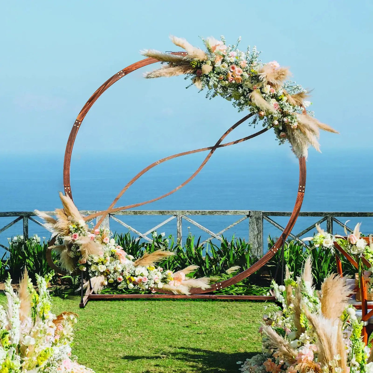 Wooden Wedding Arch Solid Wood Arbor Backdrop Stand for Wedding Ceremony by DirectDeals