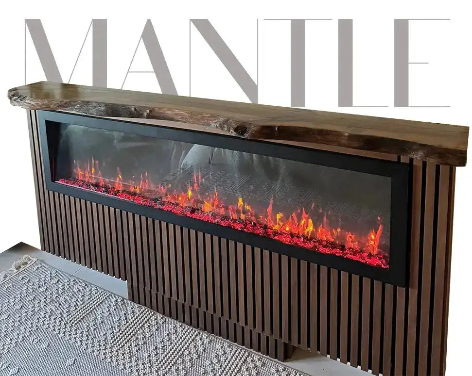 Custom Live Edge Walnut Wood Mantel Shelf by Gizz