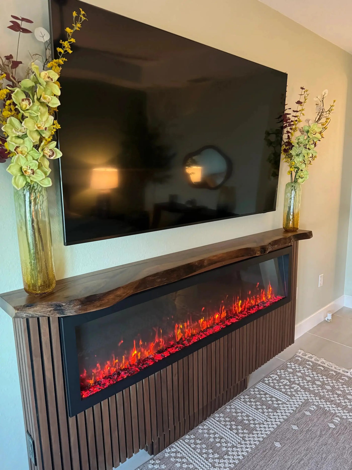 Custom Live Edge Walnut Wood Mantel Shelf by Gizz