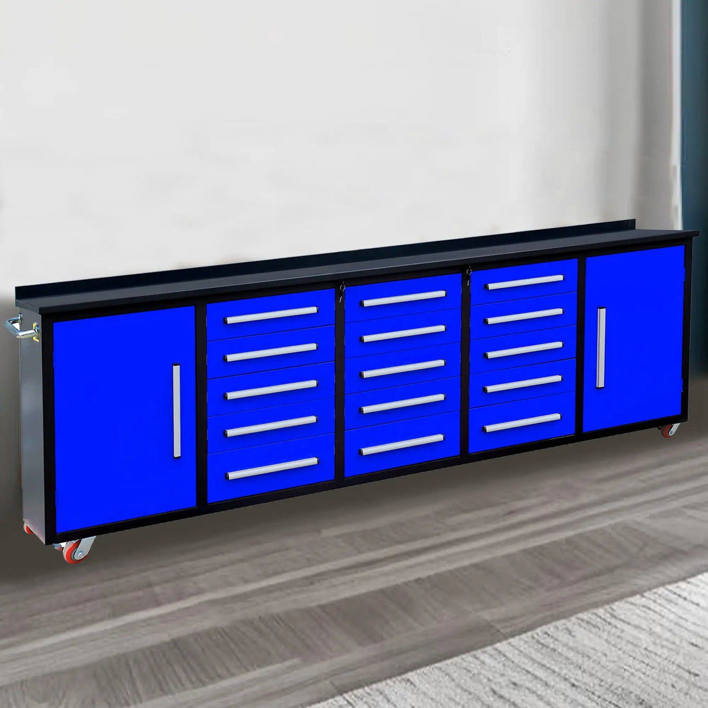 10ft 15-Drawer Storage Workbench with Wheels by Chery Industrial