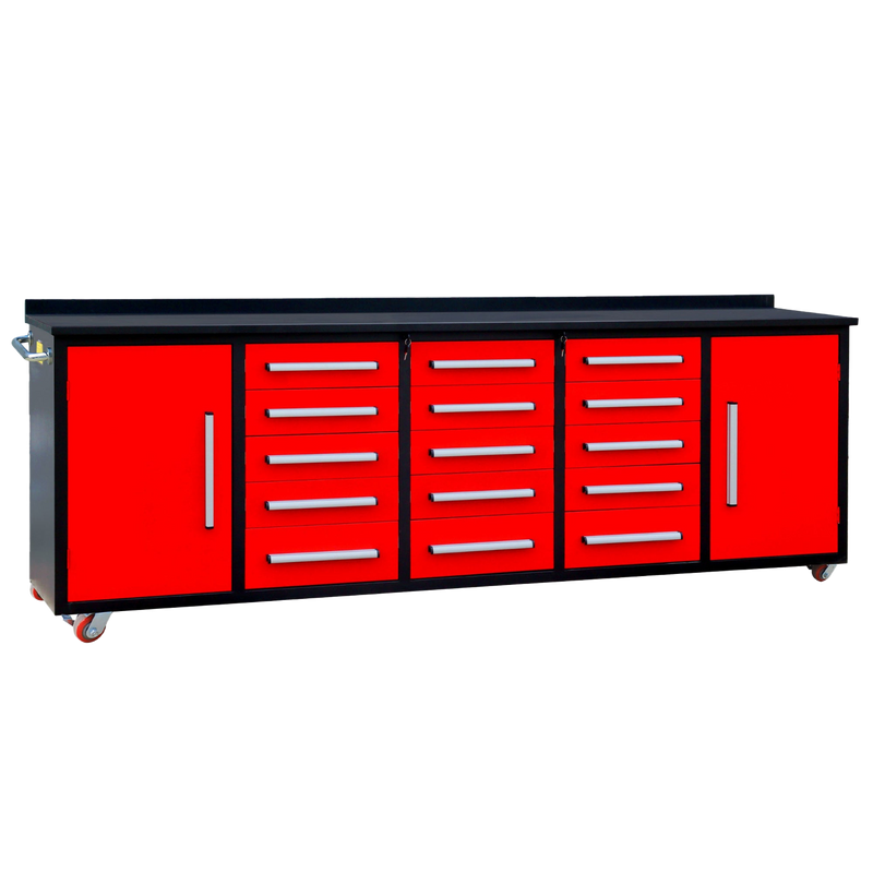 10ft 15-Drawer Storage Workbench with Wheels by Chery Industrial