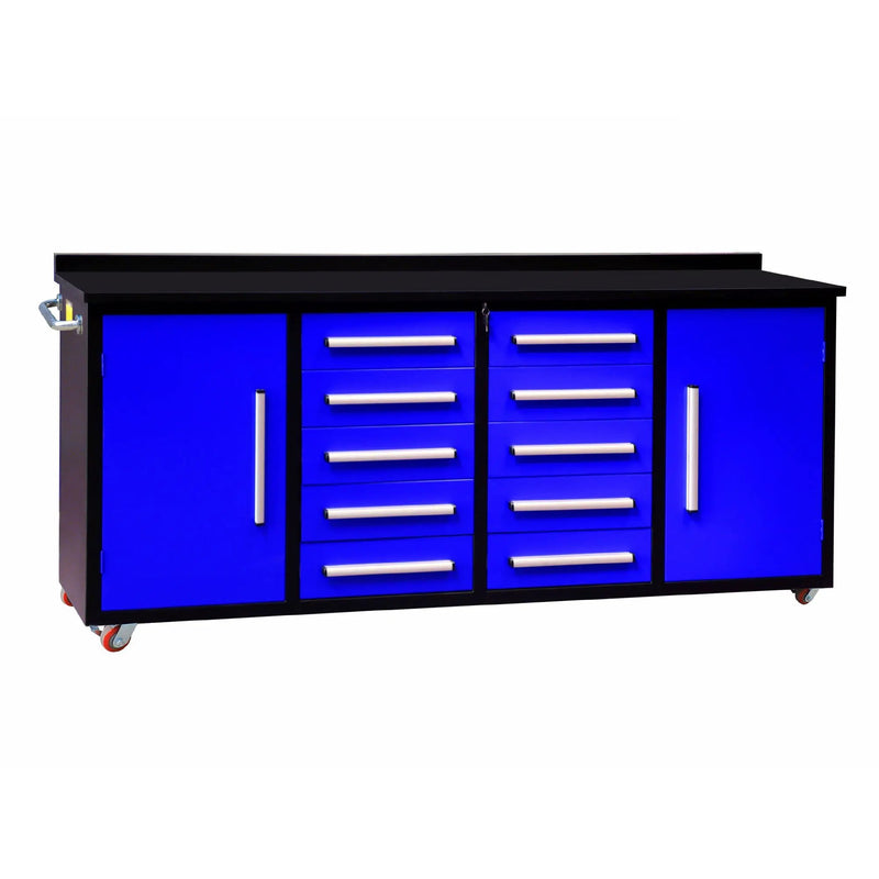 7ft Heavy Duty Workbench with 10 Drawers & 2 Cabinets by Chery Industrial