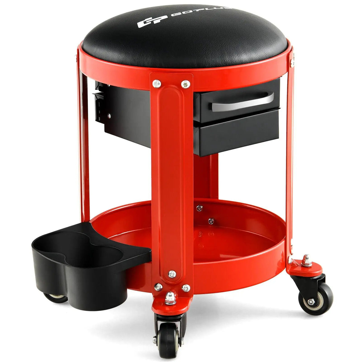 Rolling Mechanic Stool with Removable Padded Seat and Drawers by DirectDeals