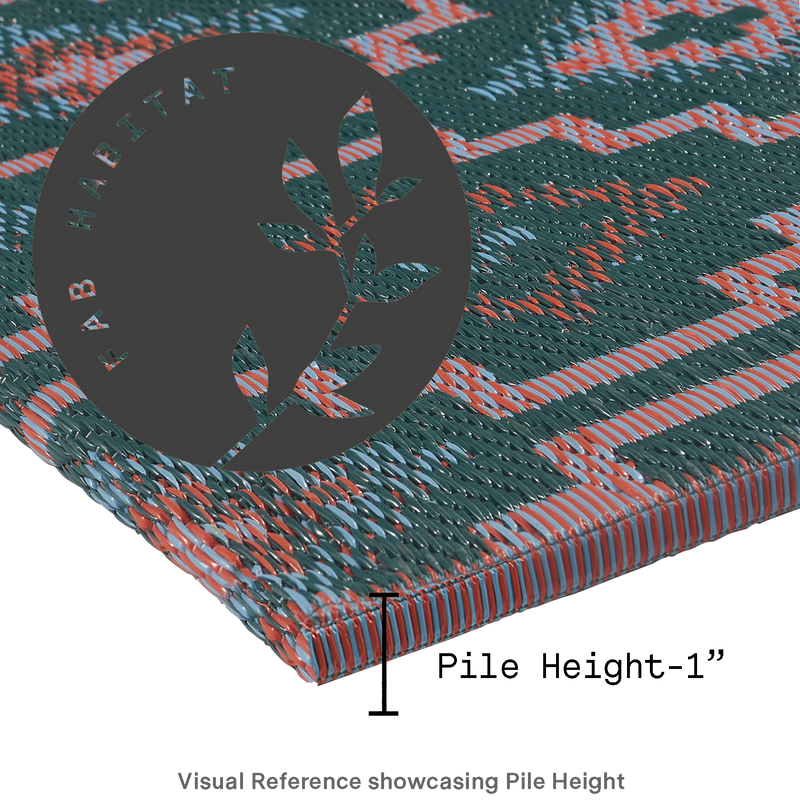 Lhasa Green Outdoor Doormat – 24" x 36" Non-Slip, Recycled Plastic by Fab Habitat