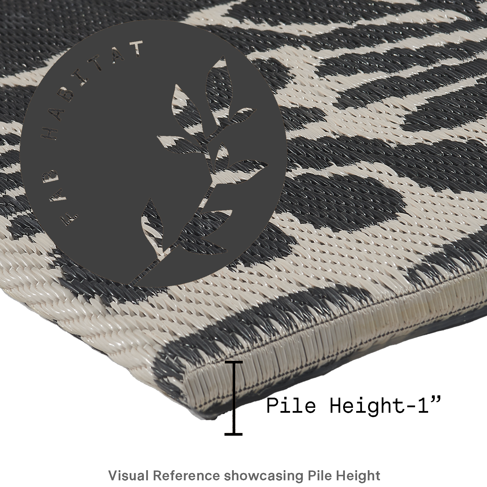 Serowe Black Outdoor Doormat – 24" x 36" Non-Slip, Recycled Plastic by Fab Habitat