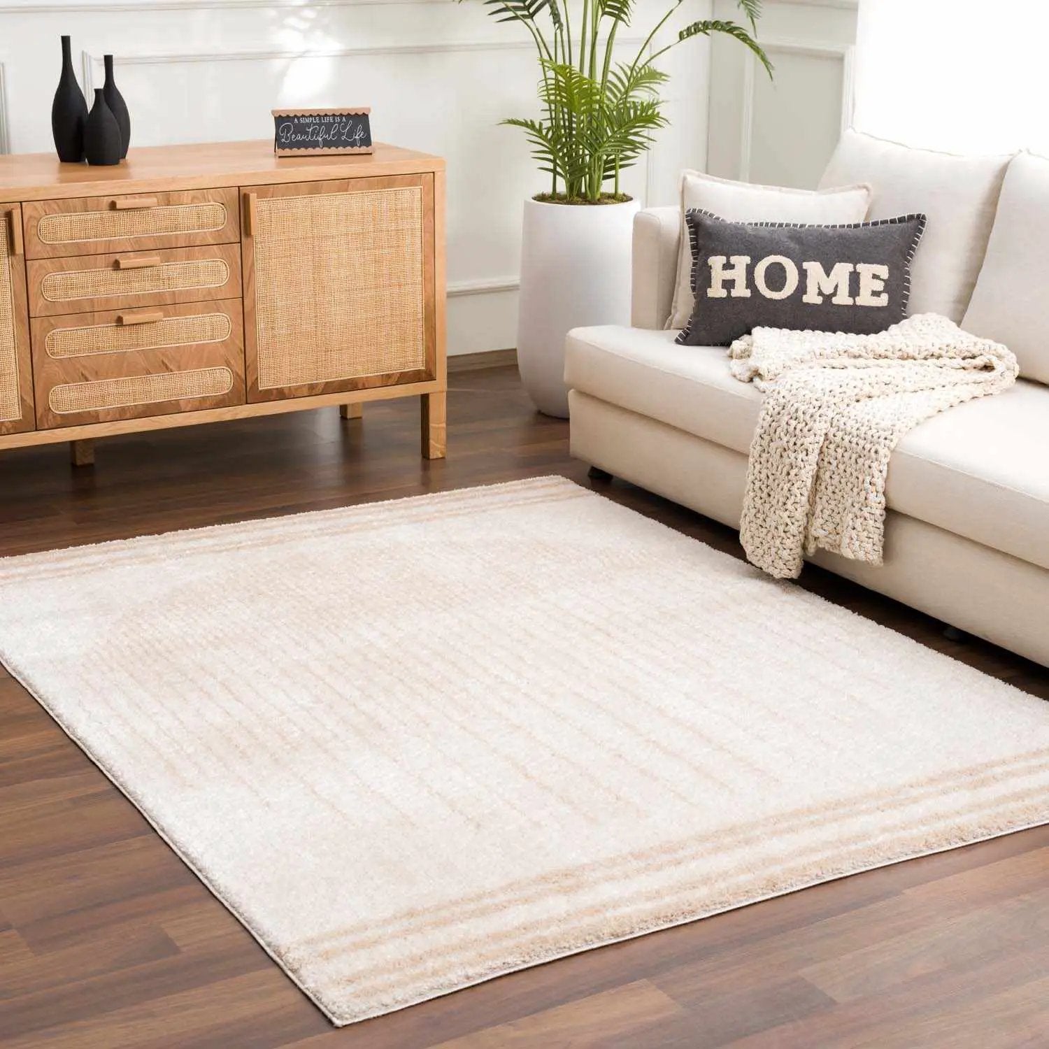 Apichu Beige Washable Area Rug by Boutique Rugs
