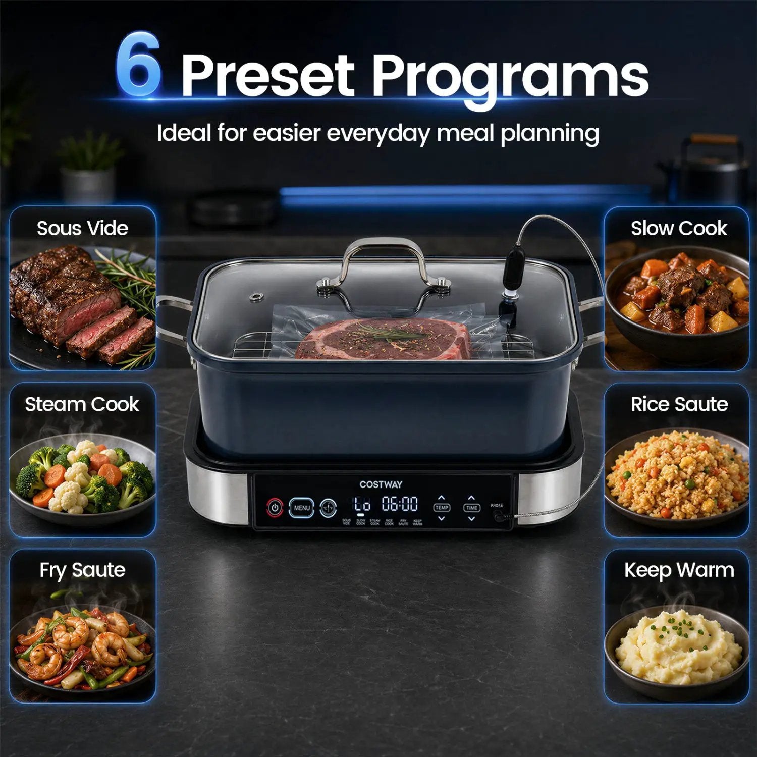6-in-1 Programmable Slow Cooker with Timer and Keep Warm by DirectDeals