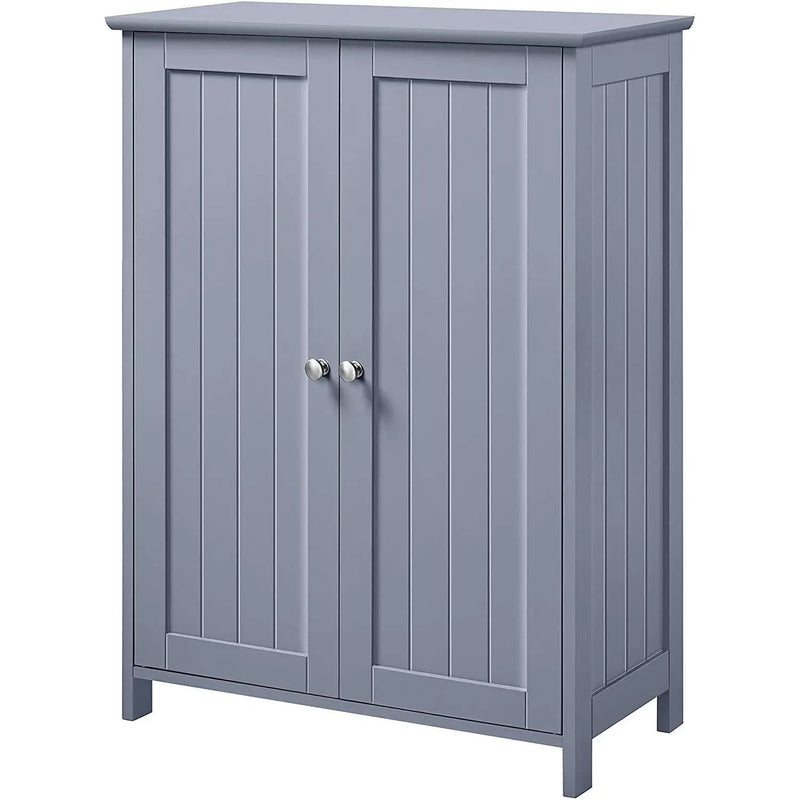 Gray Wood 2-Door Freestanding Bathroom Floor Cabinet Kitchen Storage Cupboard by HomePacific