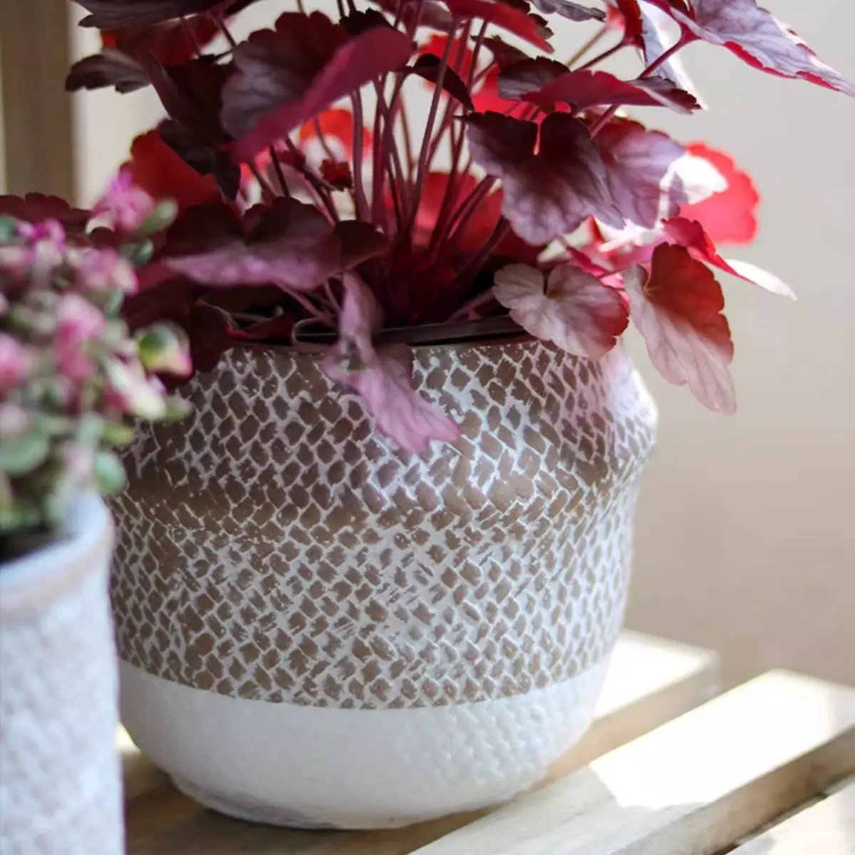 Boho Straw-Look Flower Planter by RusticReach