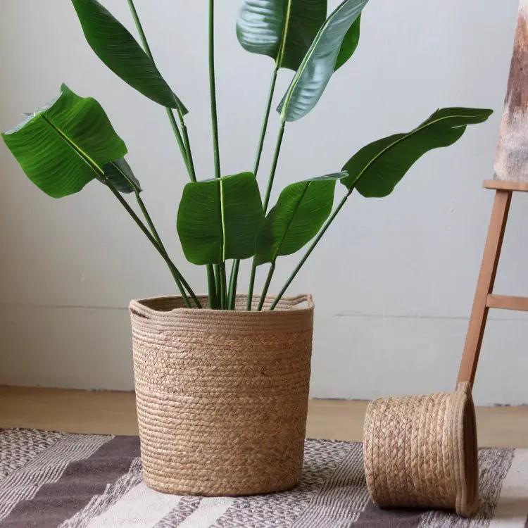 Natural Cylinder Storage and Planter Basket by RusticReach