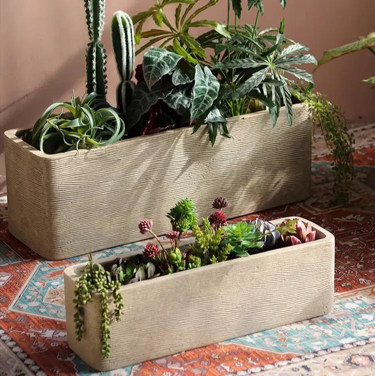 Modern Rectangular Textured Planter by RusticReach