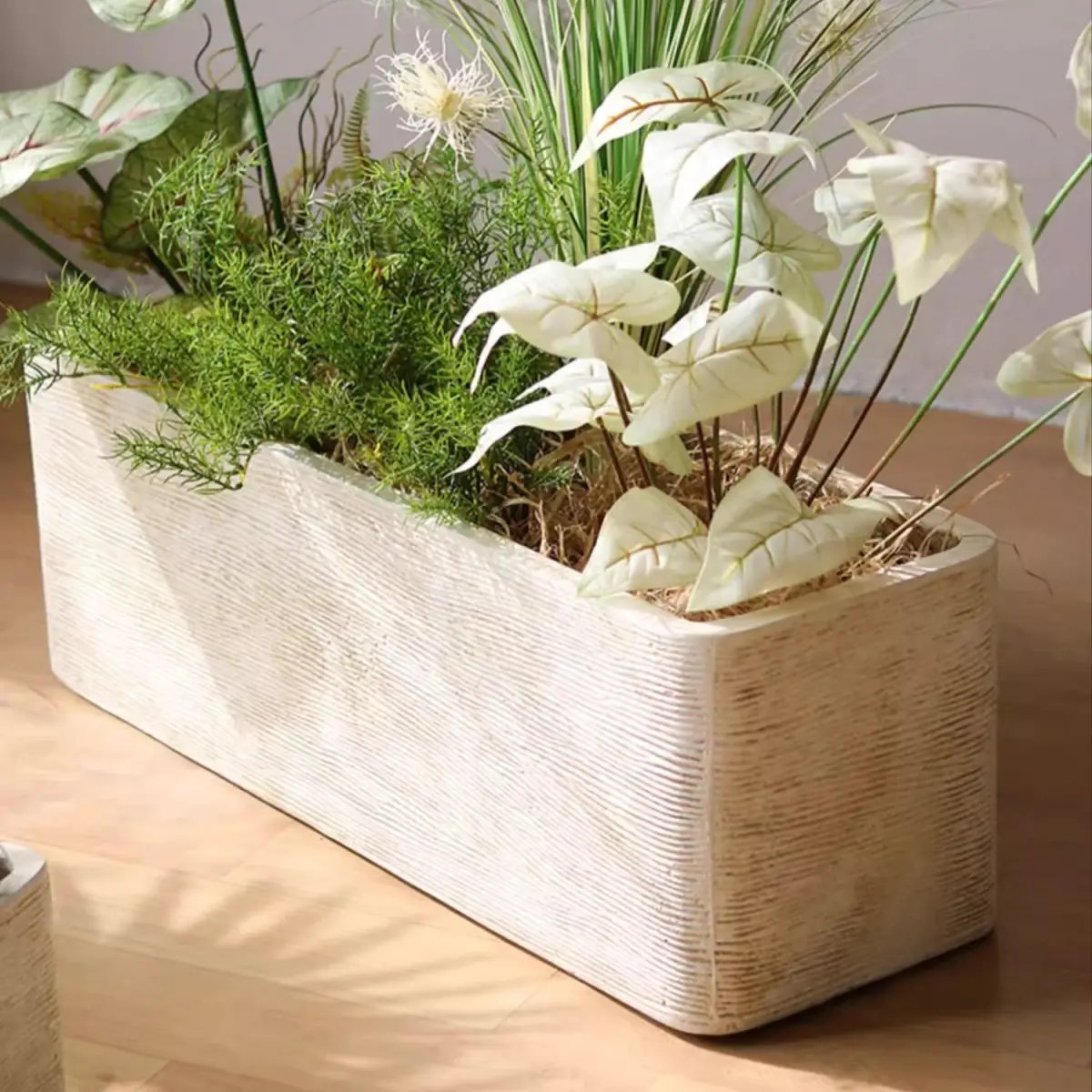 Modern Rectangular Textured Planter by RusticReach