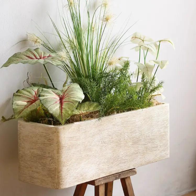 Modern Rectangular Textured Planter by RusticReach