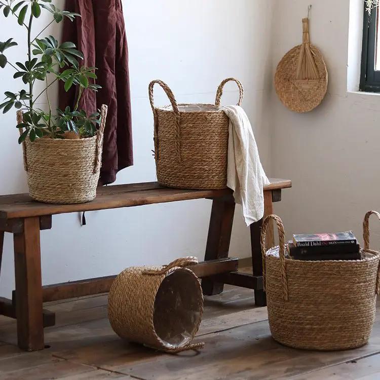 Handwoven Seagrass Basket for Plants by RusticReach