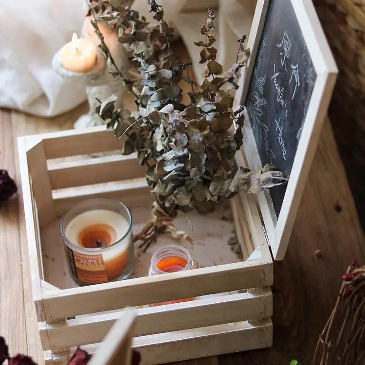 Rustic Wooden Storage Crate with Chalkboard Lid by RusticReach