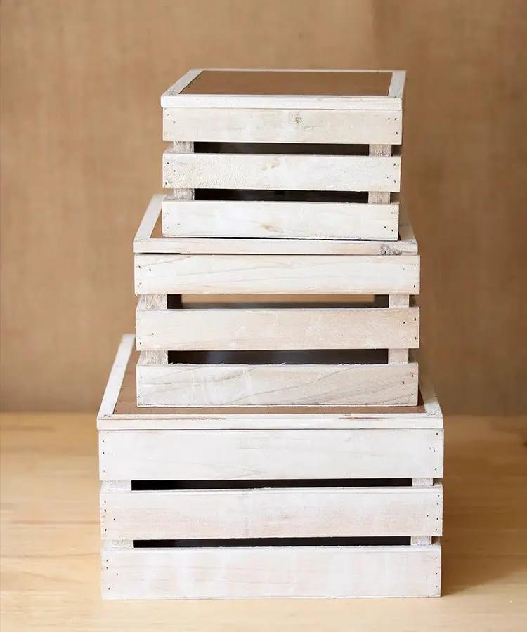 Rustic Wooden Storage Crate with Chalkboard Lid by RusticReach