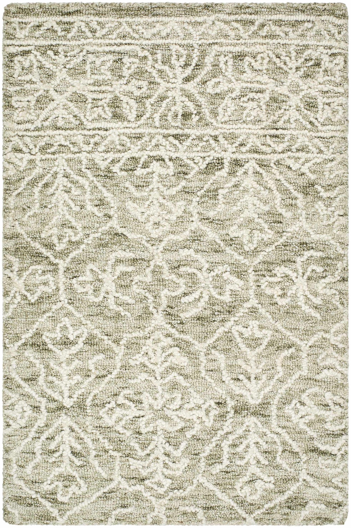 Yadid Green Wool Area Rug by Boutique Rugs