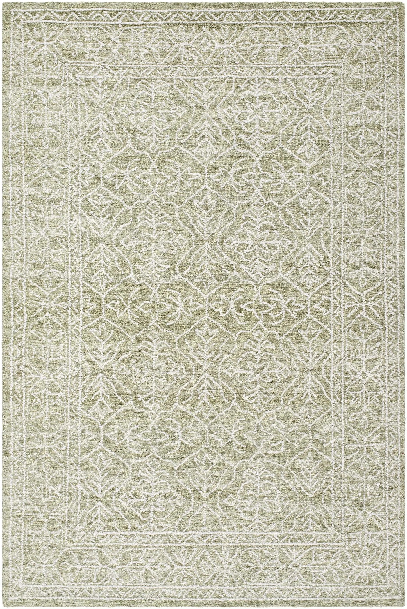 Yadid Green Wool Area Rug by Boutique Rugs