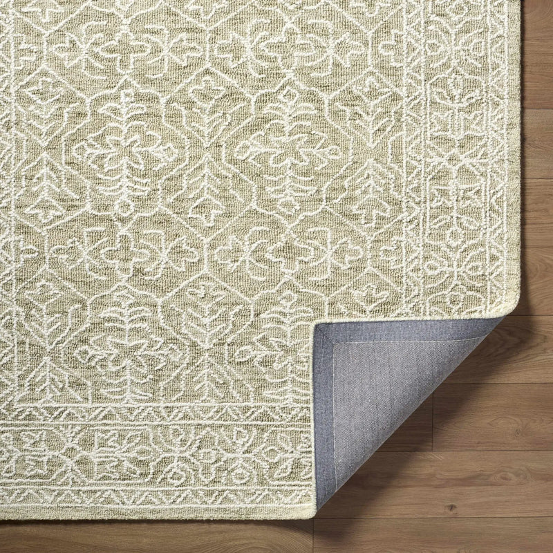 Yadid Green Wool Area Rug by Boutique Rugs