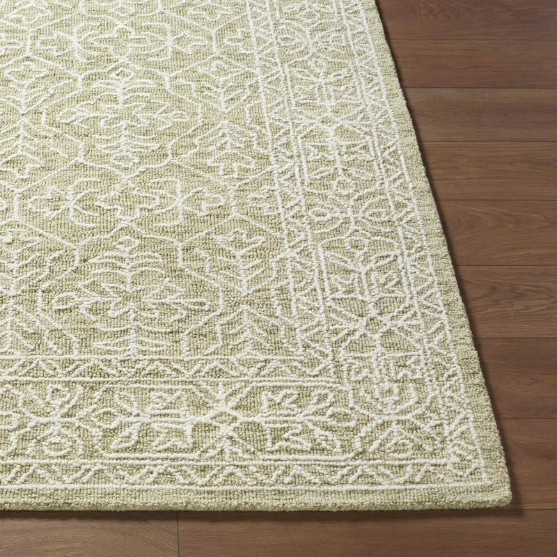 Yadid Green Wool Area Rug by Boutique Rugs