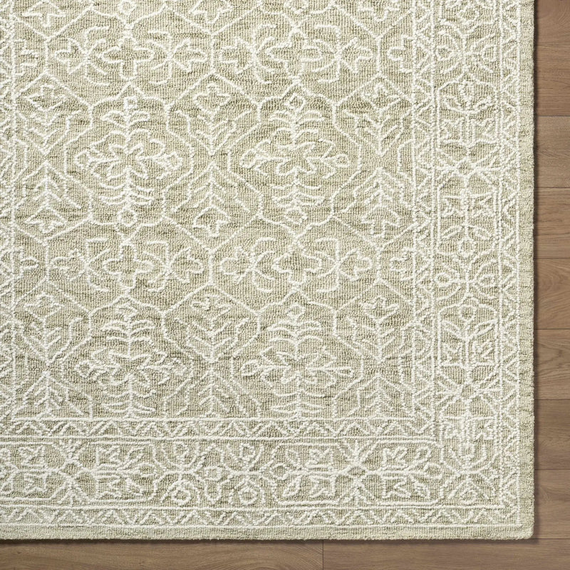 Yadid Green Wool Area Rug by Boutique Rugs